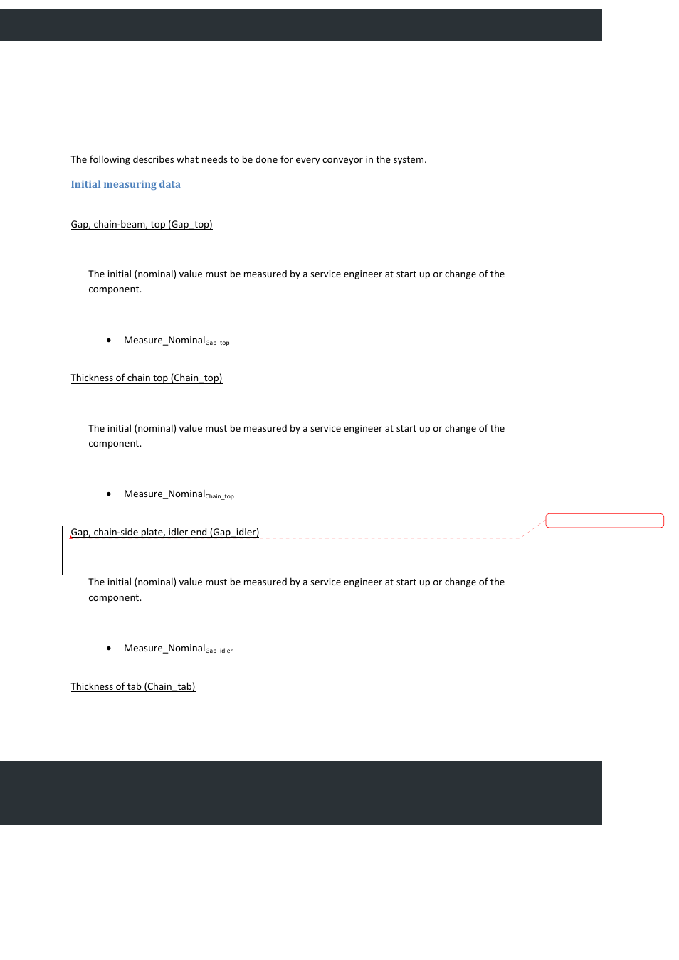 Appendix b, Service monitoring, Initial measuring data | Providing production efficiency, Appendix b service monitoring | FlexLink YOUTILIZE User Manual | Page 114 / 125
