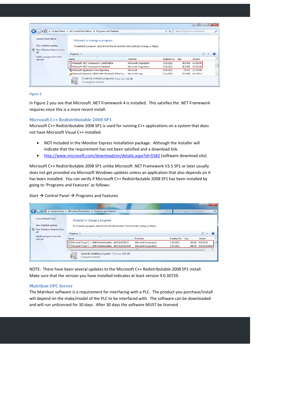 Microsoft c++ redistributable 2008 sp1, Matrikon opc server, Providing production efficiency | FlexLink YOUTILIZE User Manual | Page 12 / 125