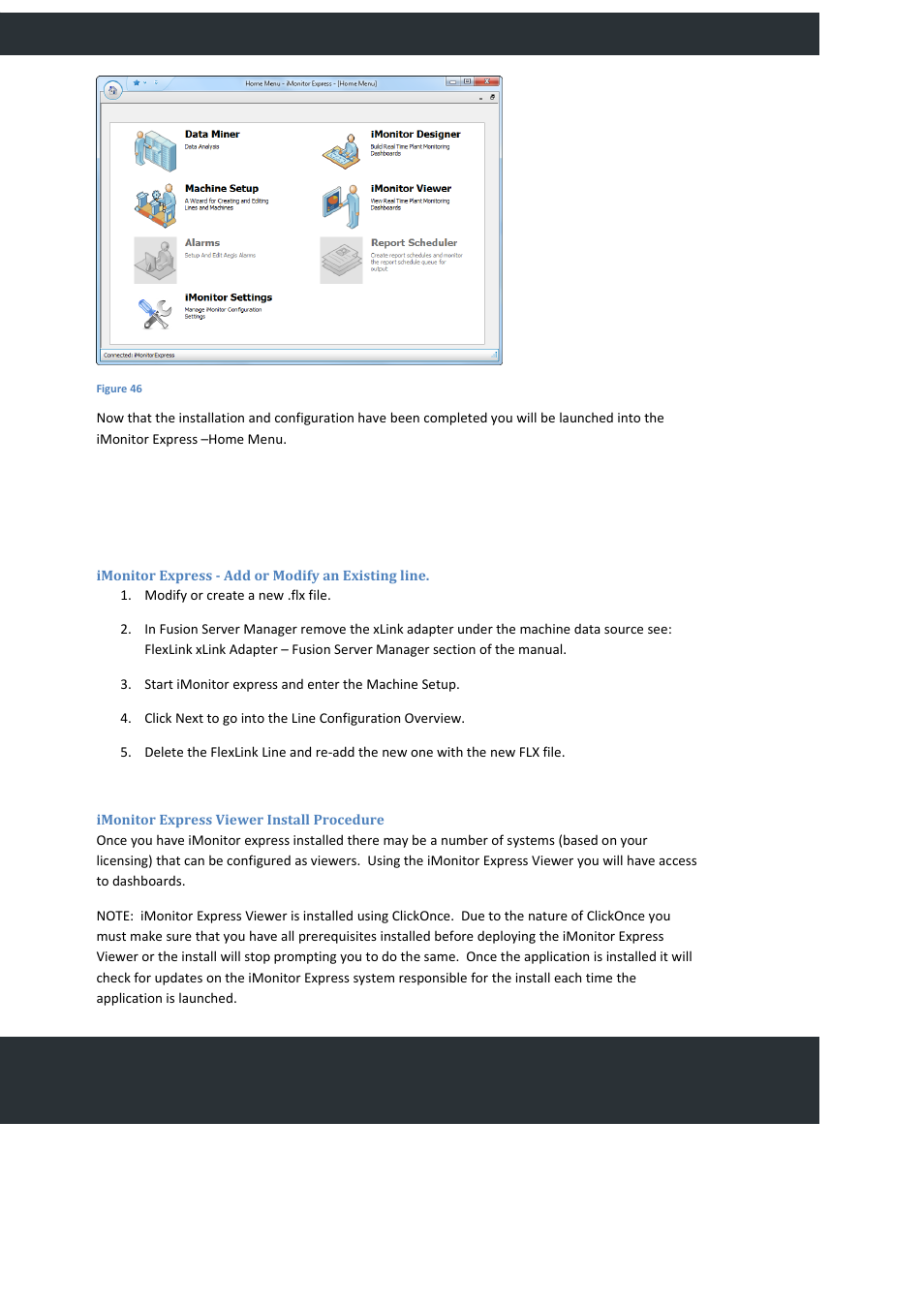 Imonitor express - add or modify an existing line, Imonitor express viewer install procedure, Providing production efficiency | FlexLink YOUTILIZE User Manual | Page 38 / 125