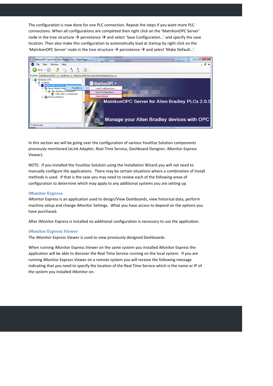 Youtilize solution, Imonitor express, Imonitor express viewer | Providing production efficiency | FlexLink YOUTILIZE User Manual | Page 67 / 125