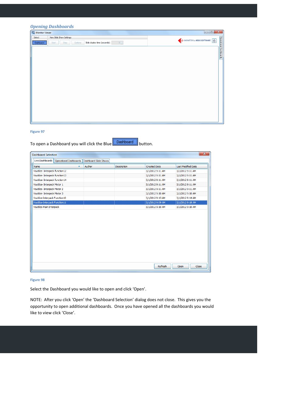 Opening dashboards, Providing production efficiency | FlexLink YOUTILIZE User Manual | Page 81 / 125