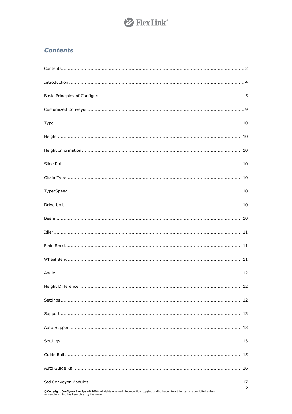 FlexLink Configura User Manual | Page 2 / 41