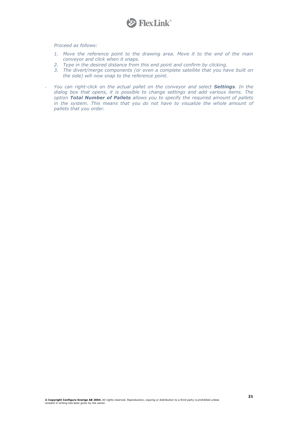FlexLink Configura User Manual | Page 21 / 41