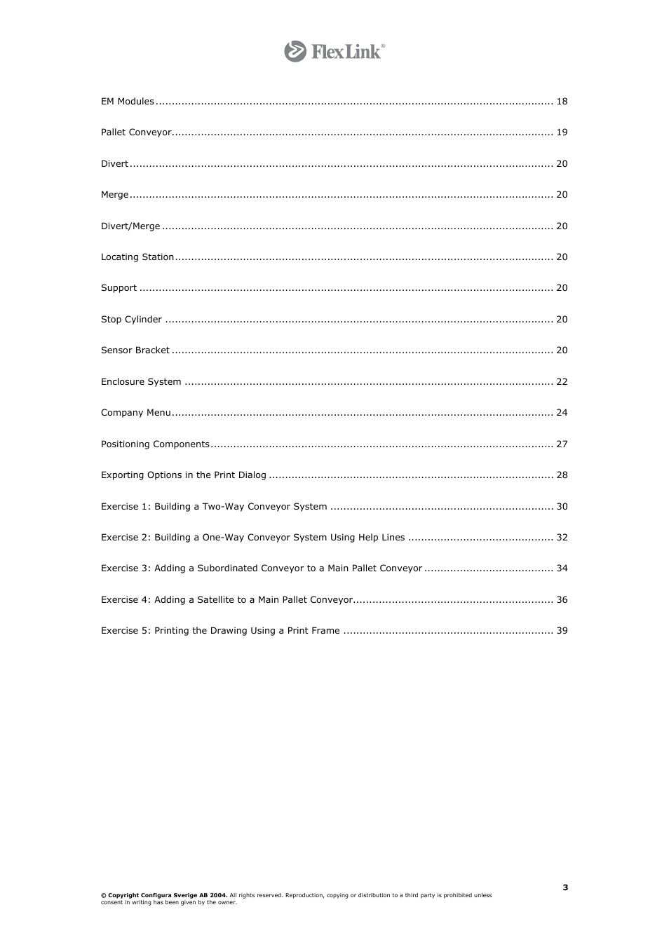 FlexLink Configura User Manual | Page 3 / 41