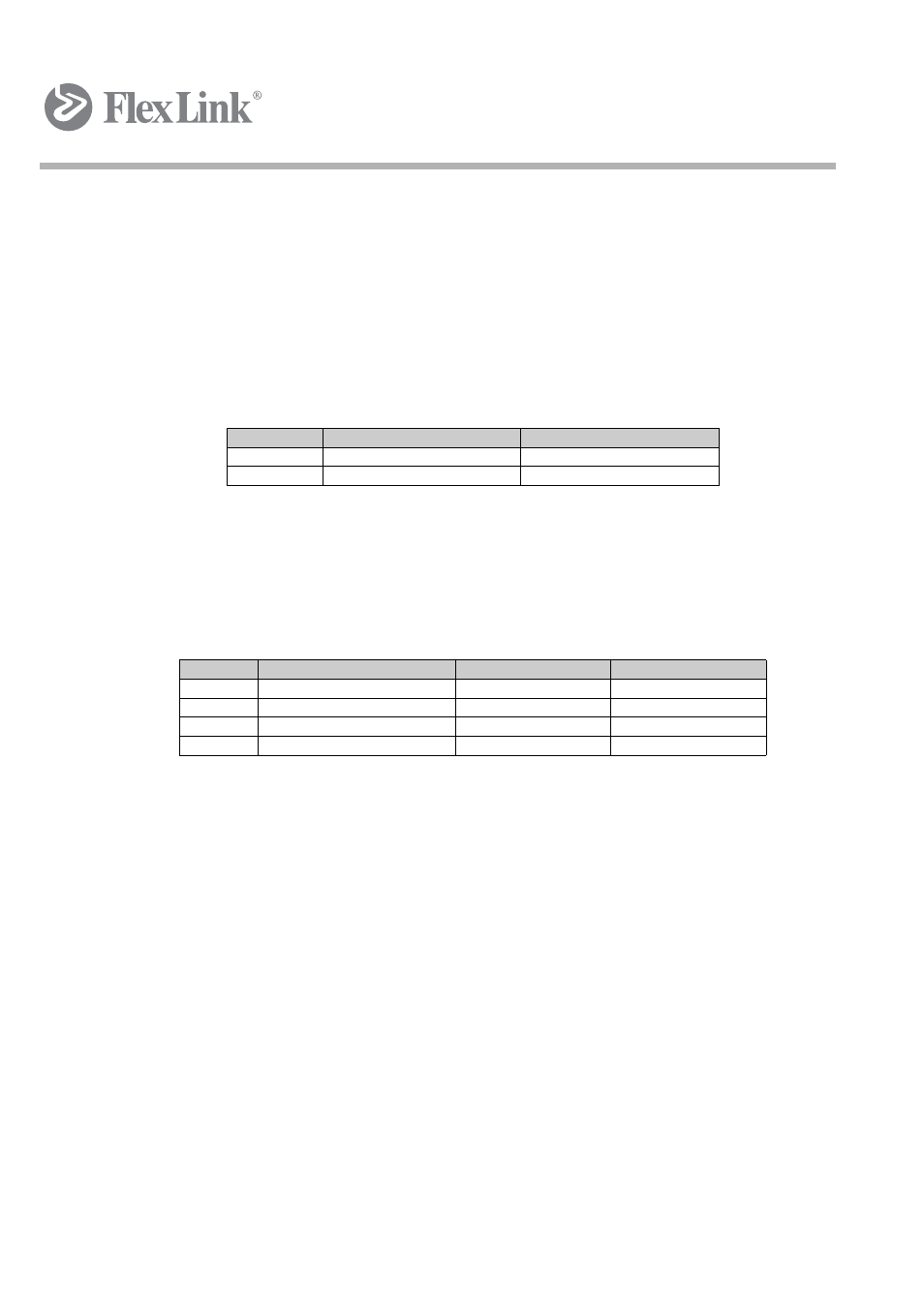 6 software download, Table 1 software file names, Table 2 feedback from the led | 6software download | FlexLink X45 User Manual | Page 10 / 15