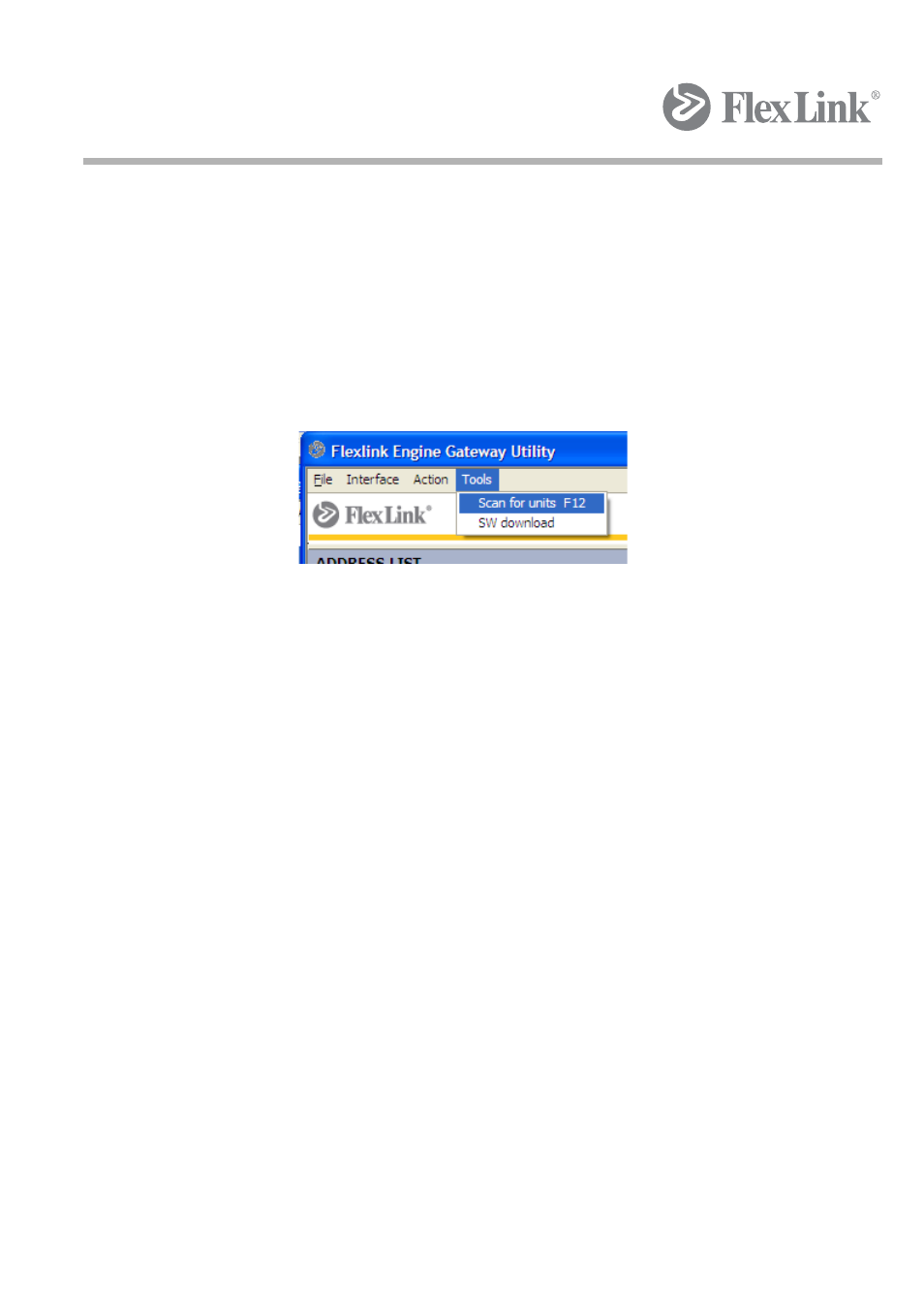 3 scan for units, Figure 2 picture: scan for units | FlexLink X45 User Manual | Page 9 / 15