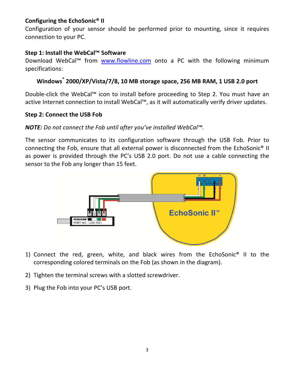 Flowline LU29 EchoSonic II User Manual | Page 3 / 12