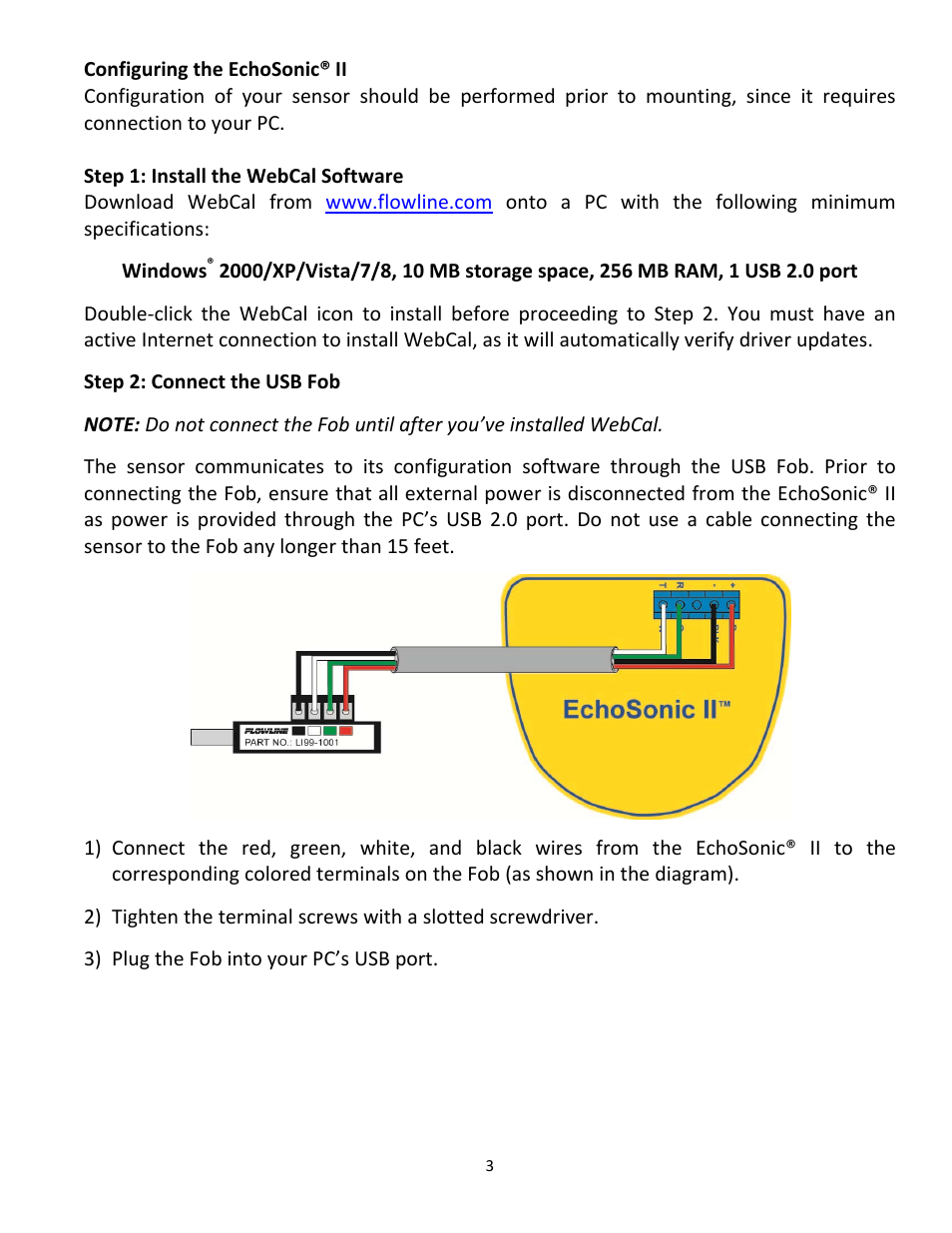 Flowline LU27 EchoSonic II User Manual | Page 3 / 12