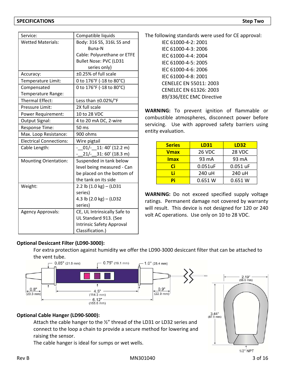 Flowline LD32‐S4_1 DeltaSpan User Manual | Page 3 / 16