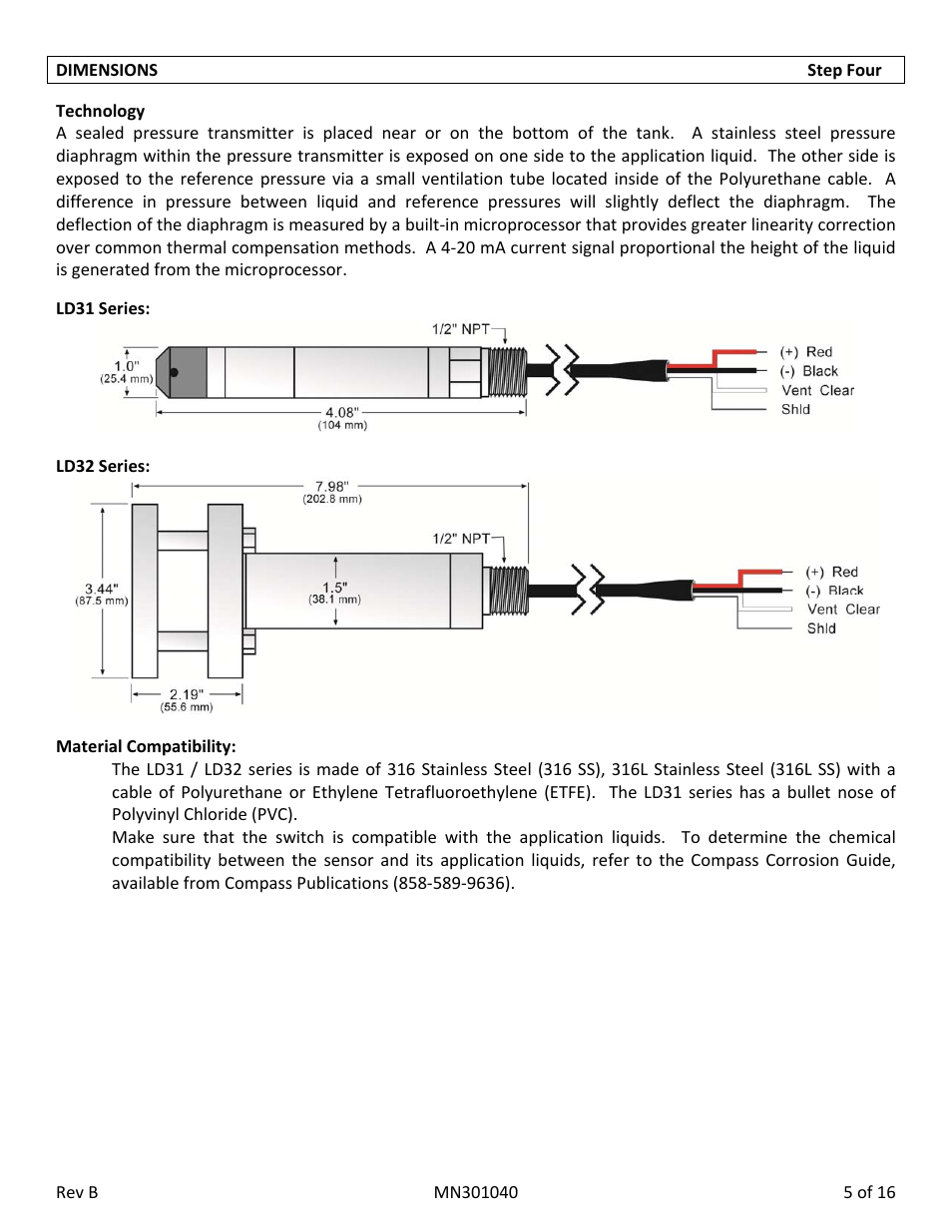 Flowline LD32‐S4_1 DeltaSpan User Manual | Page 5 / 16