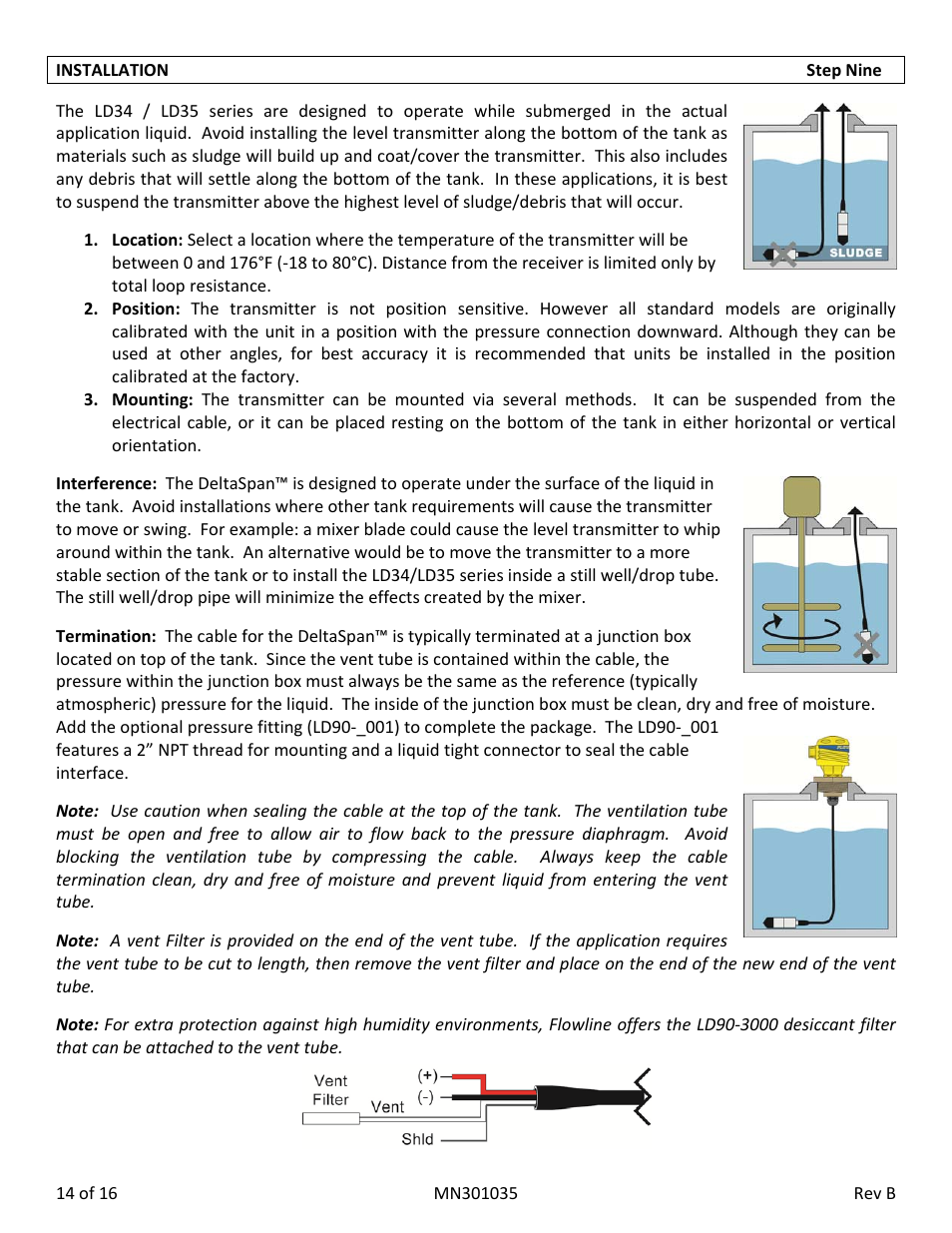 Flowline LD35 DeltaSpan User Manual | Page 14 / 16