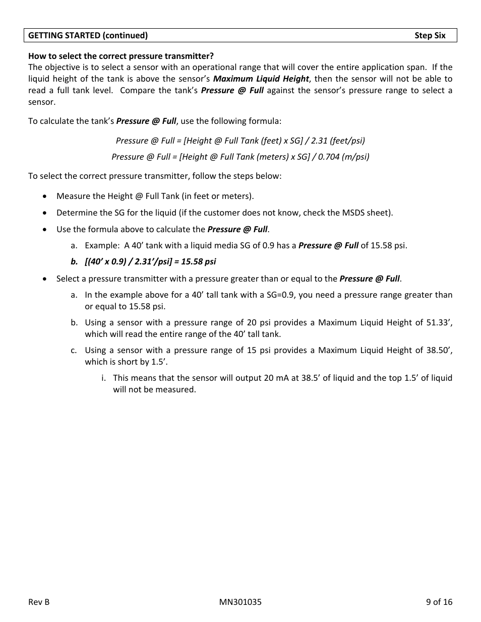 Flowline LD35 DeltaSpan User Manual | Page 9 / 16