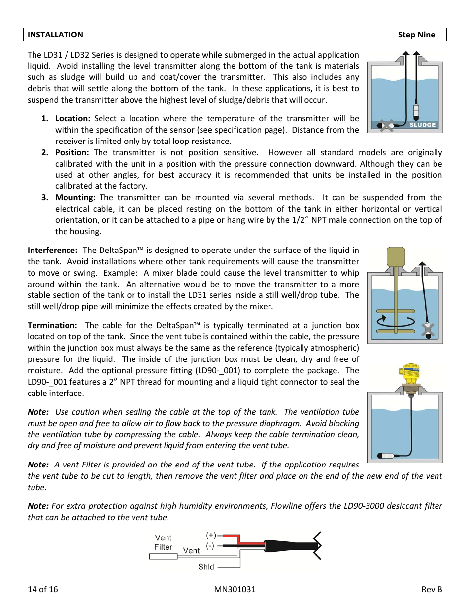 Flowline LD32‐S2_1 DeltaSpan User Manual | Page 14 / 16