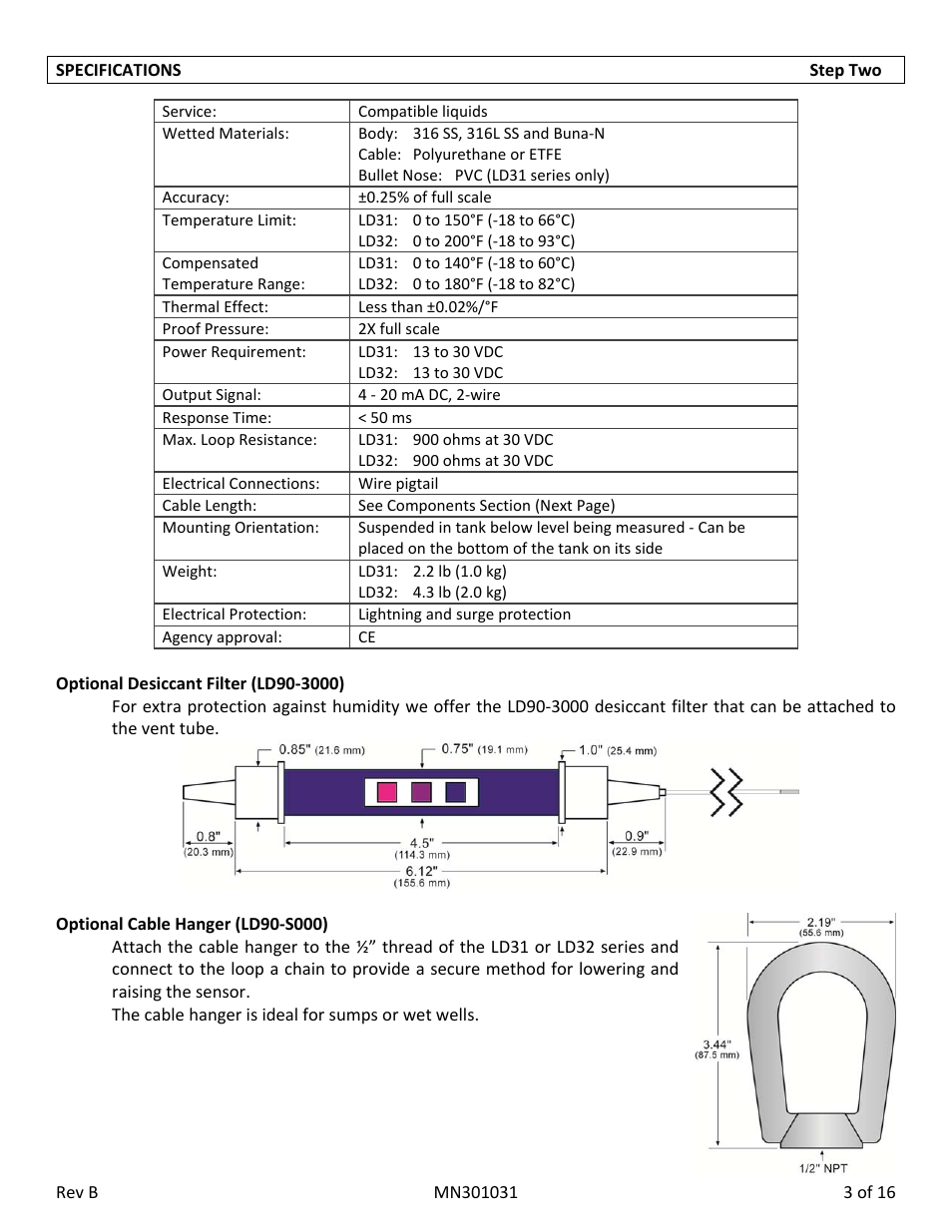 Flowline LD32‐S2_1 DeltaSpan User Manual | Page 3 / 16