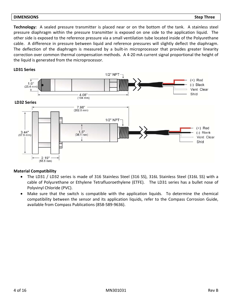 Flowline LD32‐S2_1 DeltaSpan User Manual | Page 4 / 16