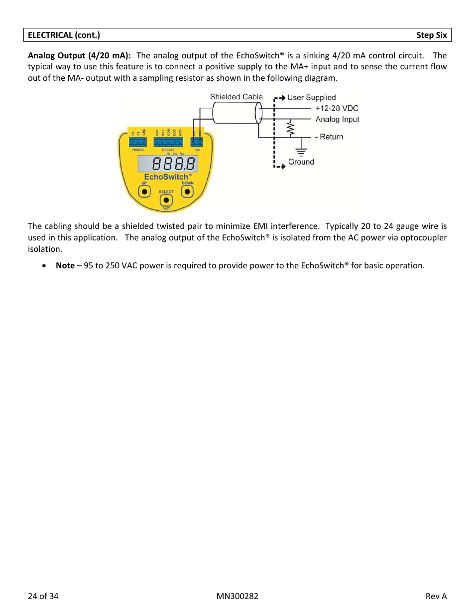 Flowline LU78 EchoSwitch User Manual | Page 24 / 34