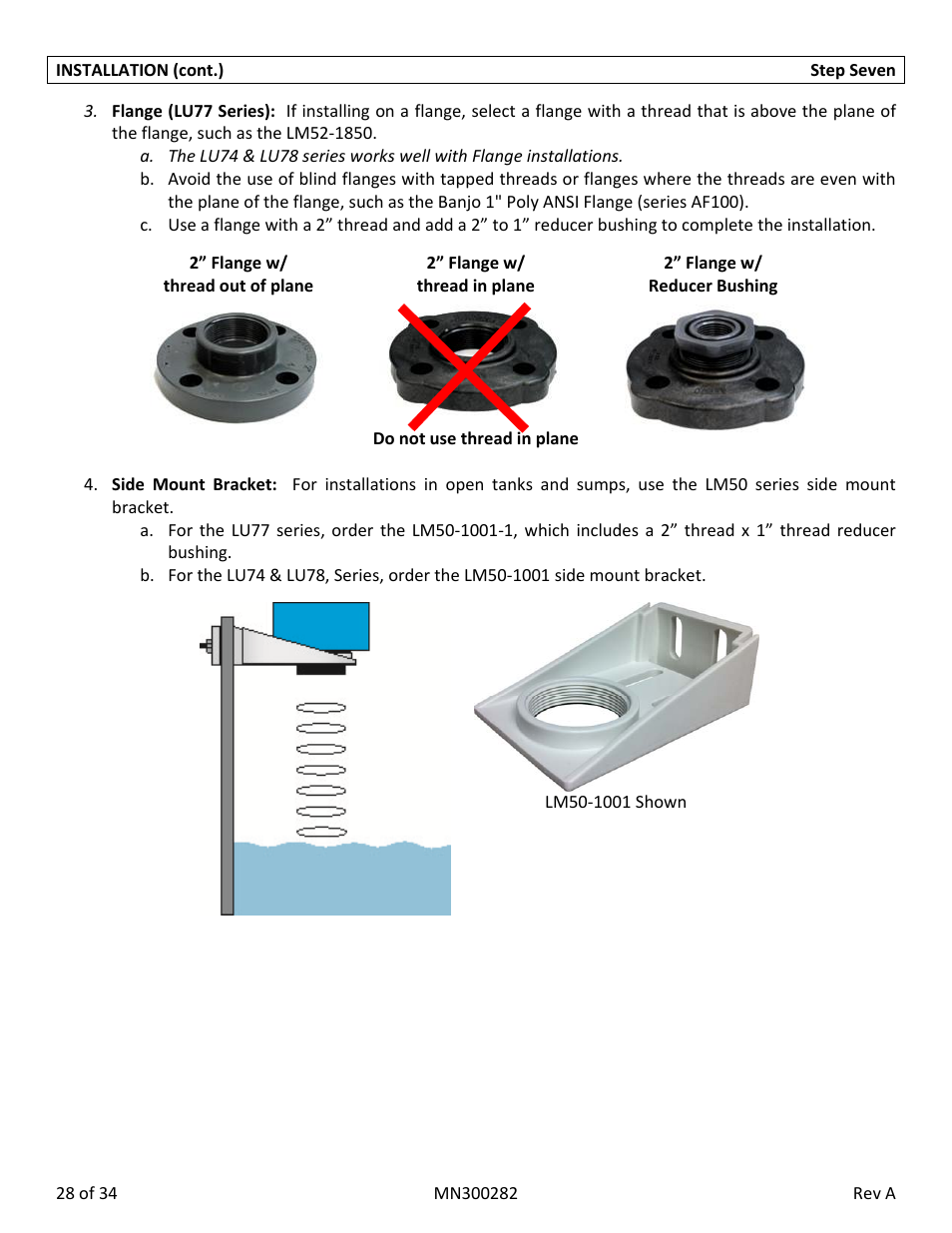 Flowline LU78 EchoSwitch User Manual | Page 28 / 34