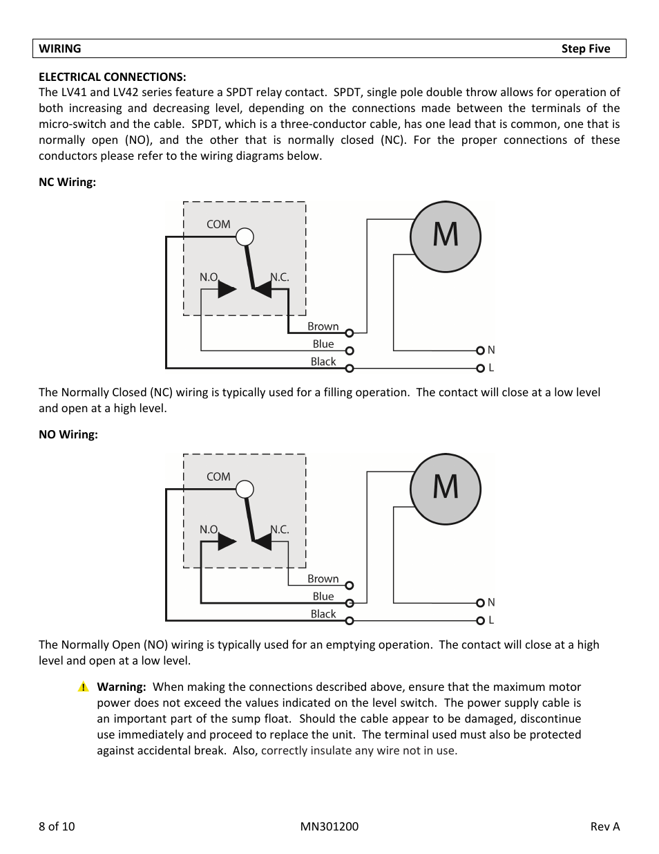 Flowline LV42 Switch-Tek User Manual | Page 8 / 10