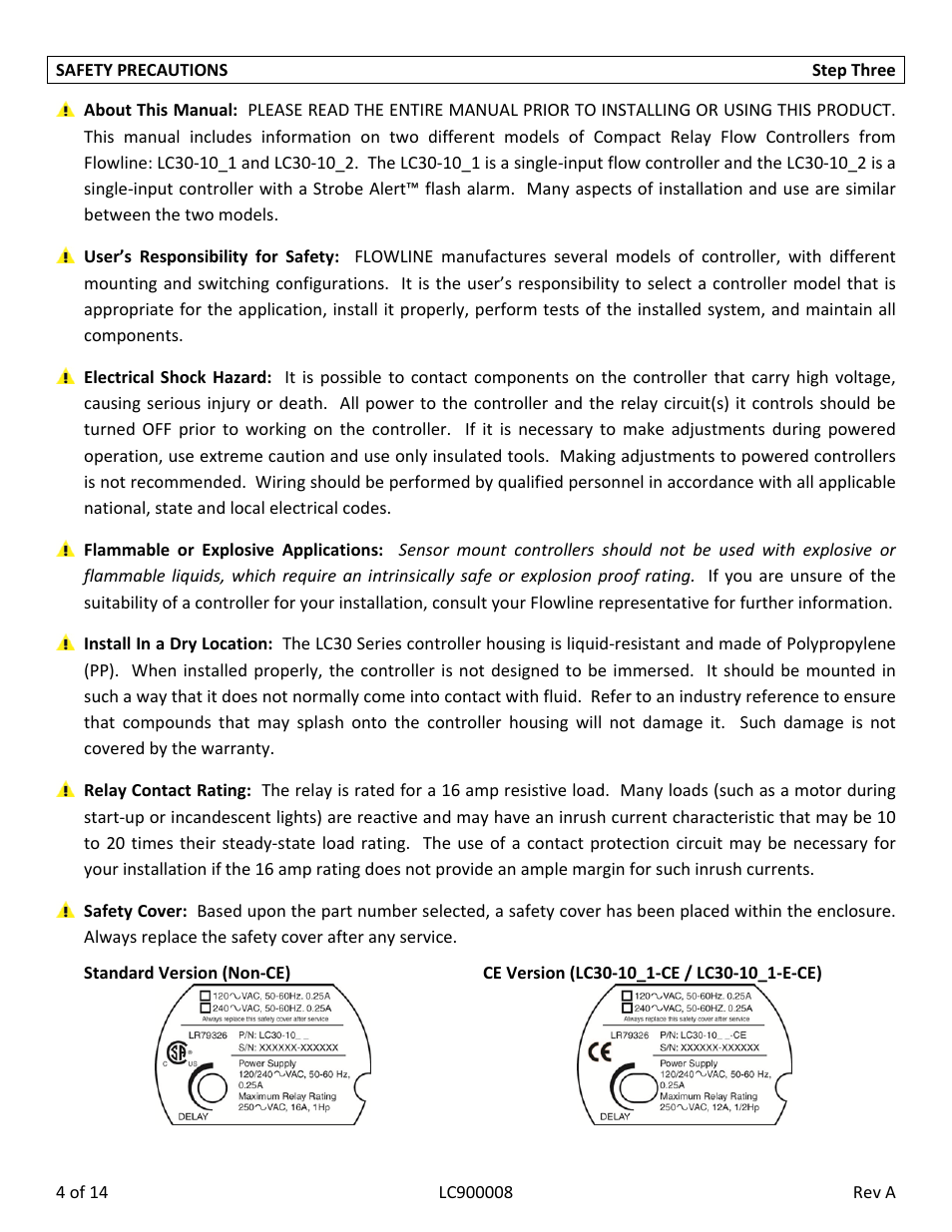 Flowline LC30 Thermo-Flo User Manual | Page 4 / 14