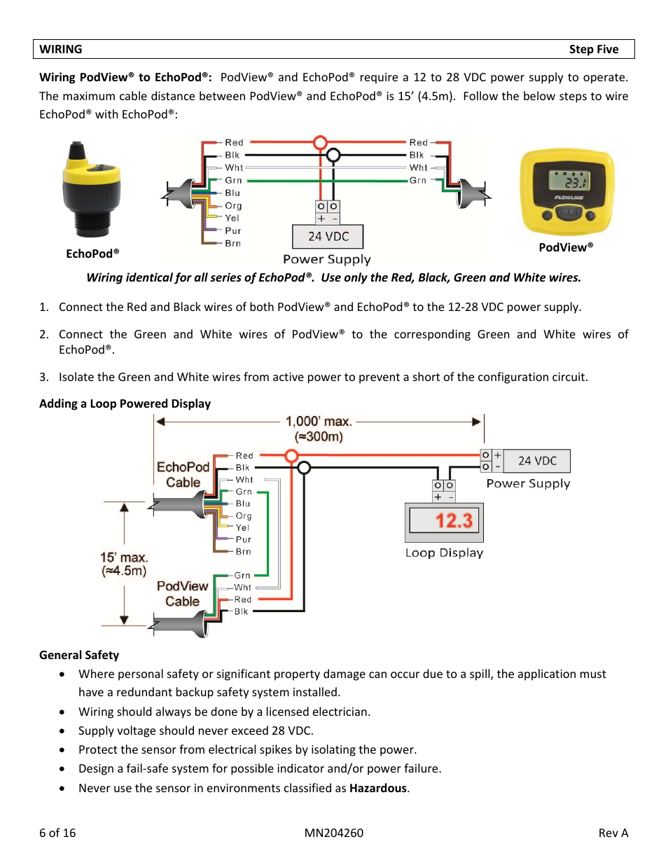 Flowline LI40-1001 PodView User Manual | Page 6 / 16