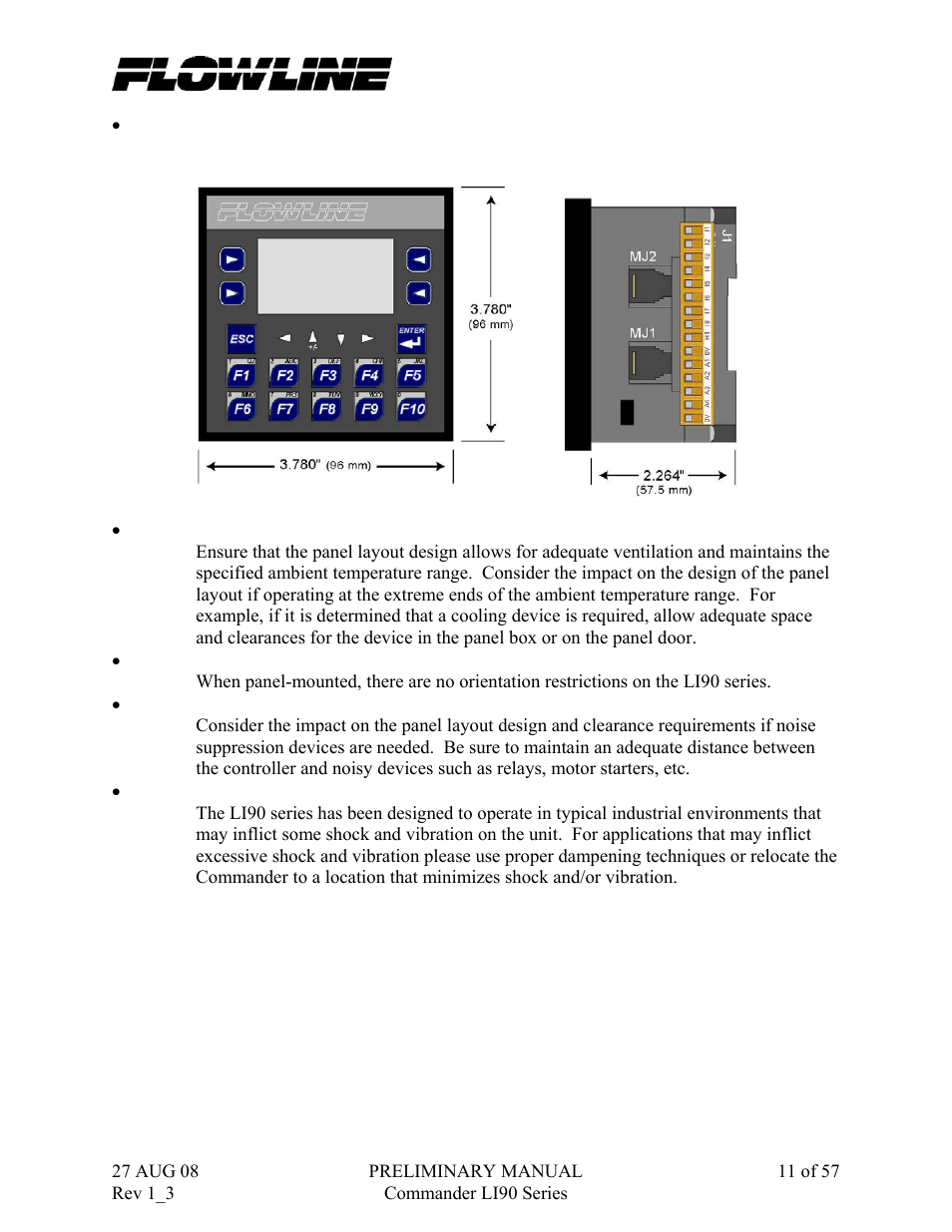 Flowline LI90 Commander User Manual | Page 11 / 57