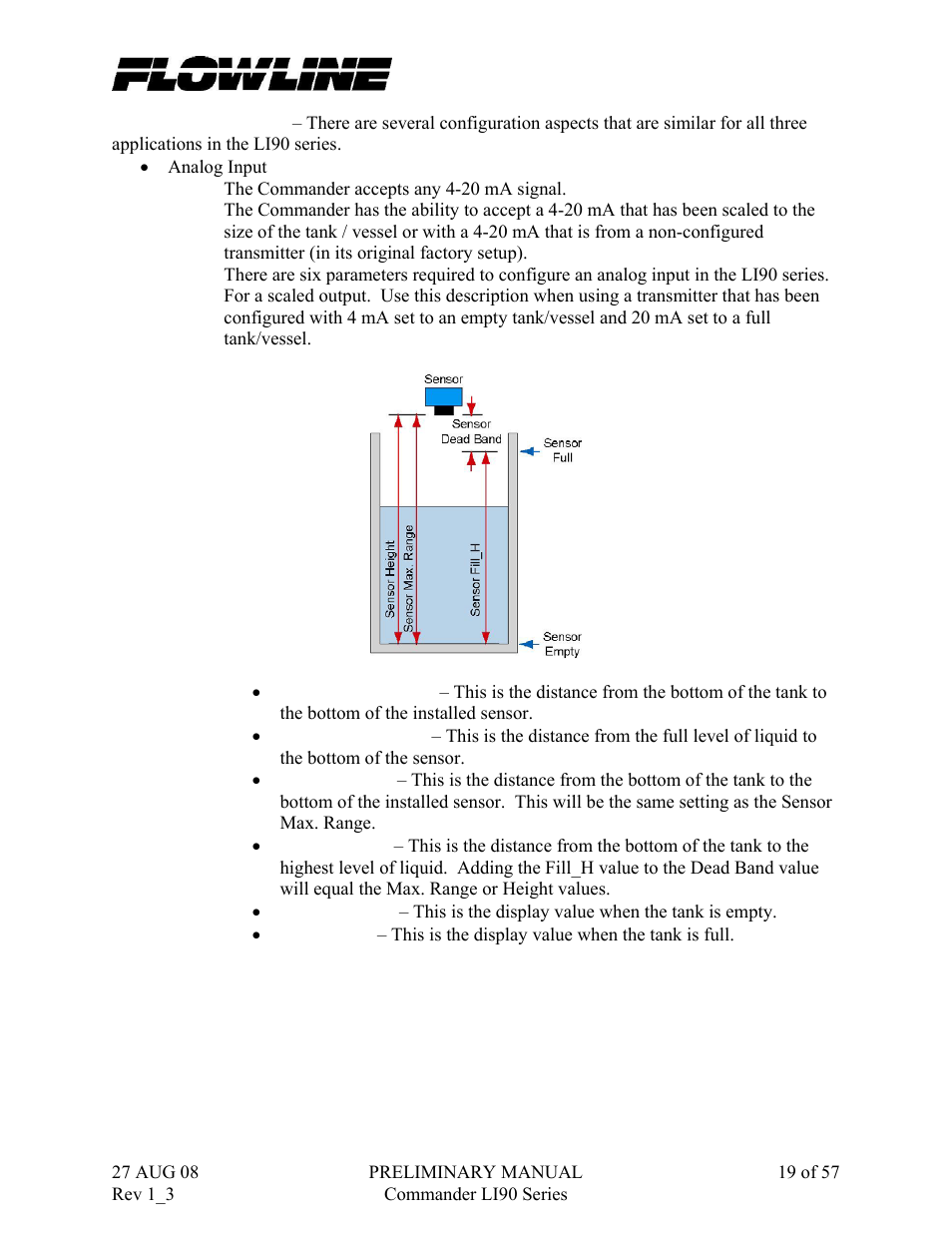 Flowline LI90 Commander User Manual | Page 19 / 57