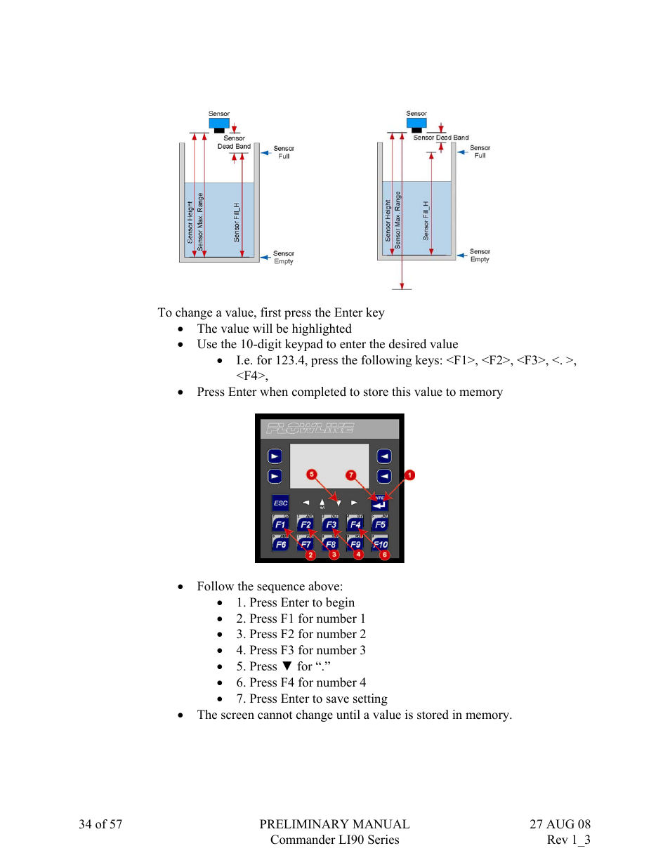 Flowline LI90 Commander User Manual | Page 34 / 57