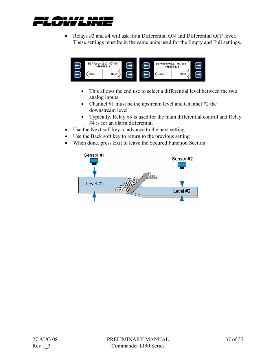 Flowline LI90 Commander User Manual | Page 37 / 57