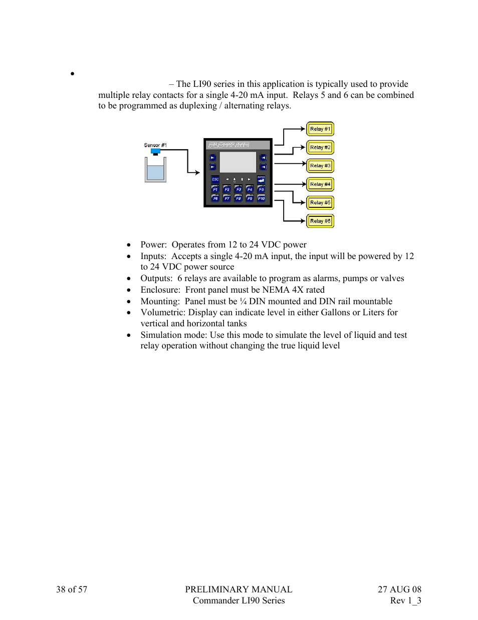 Flowline LI90 Commander User Manual | Page 38 / 57