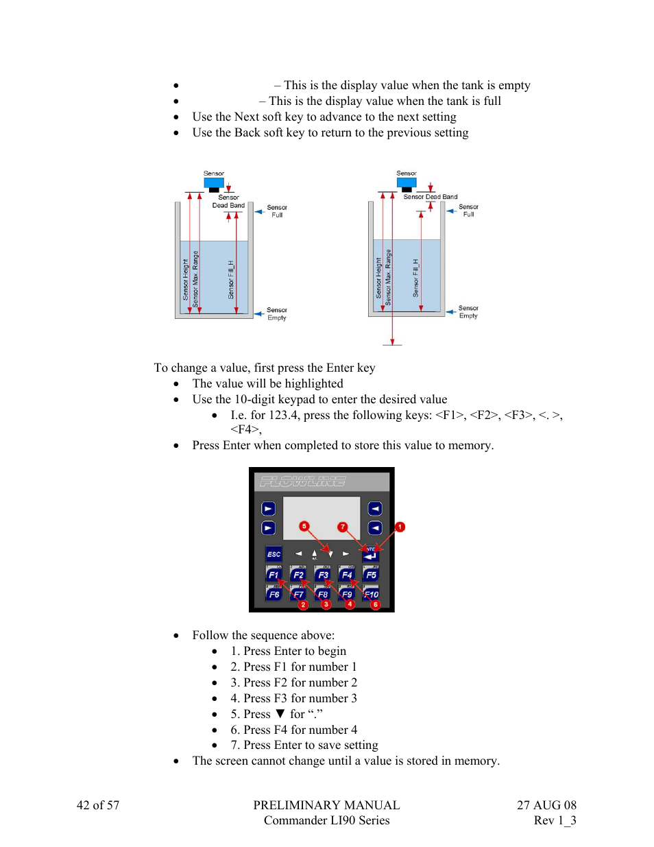 Flowline LI90 Commander User Manual | Page 42 / 57