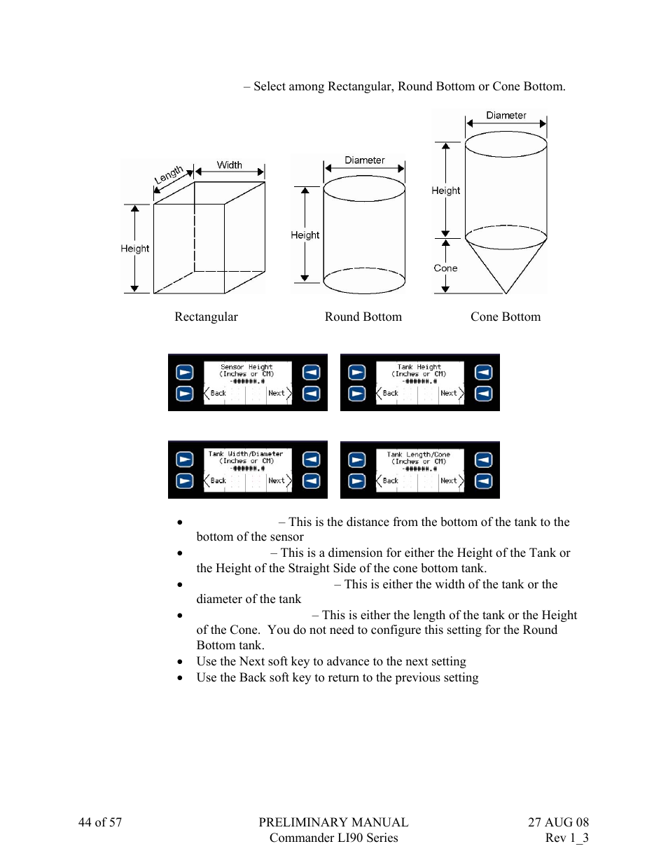 Flowline LI90 Commander User Manual | Page 44 / 57