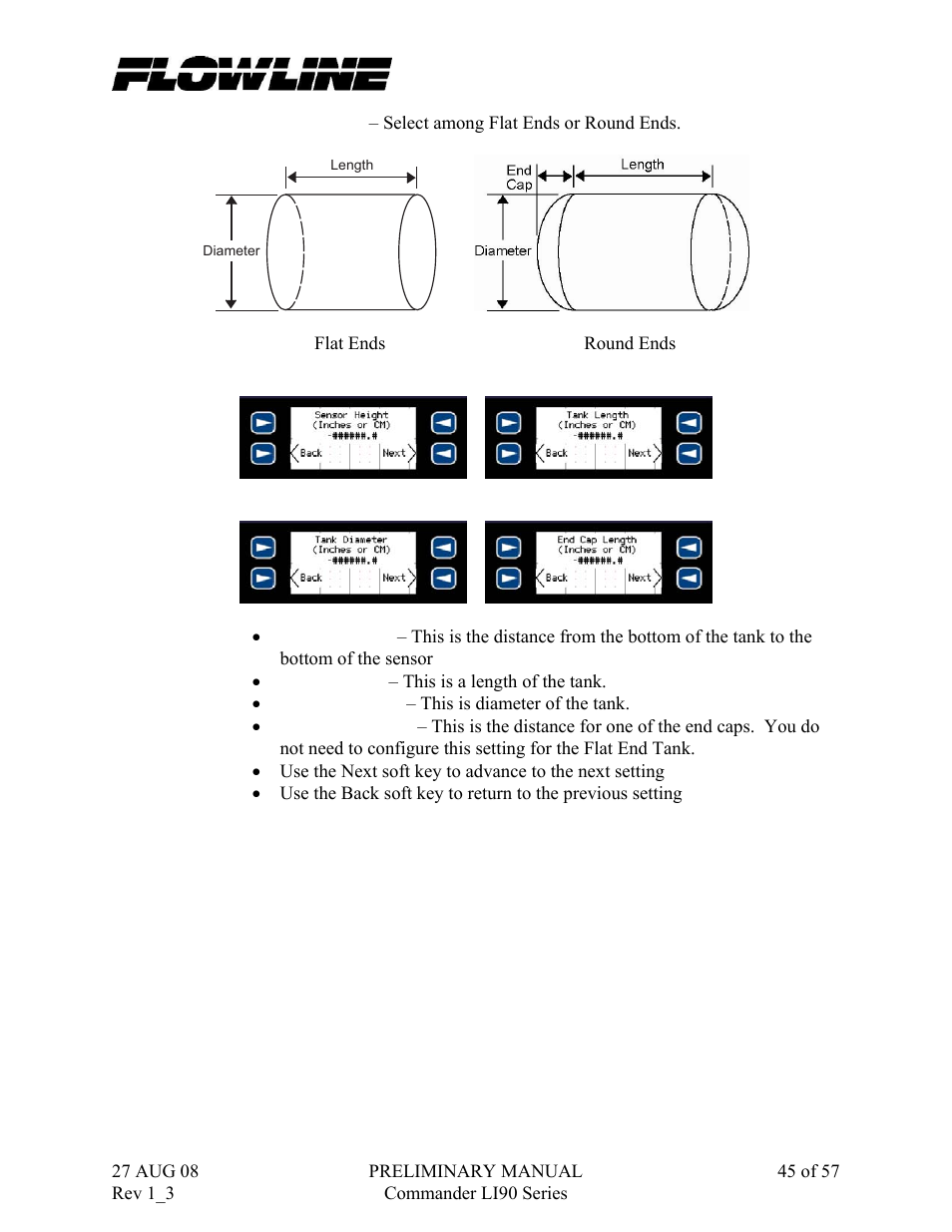 Flowline LI90 Commander User Manual | Page 45 / 57