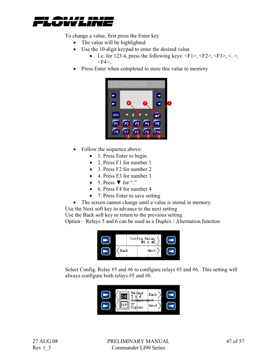 Flowline LI90 Commander User Manual | Page 47 / 57