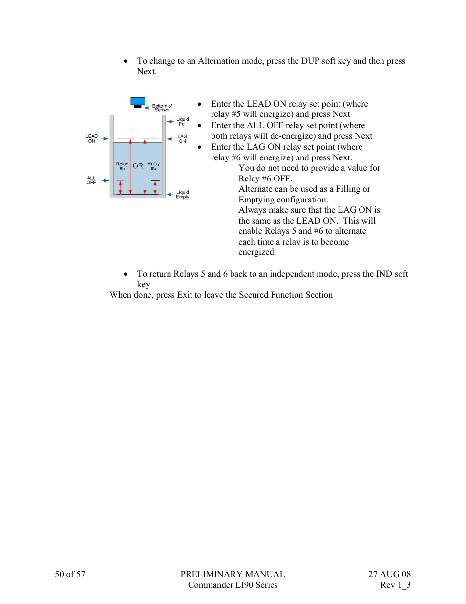 Flowline LI90 Commander User Manual | Page 50 / 57