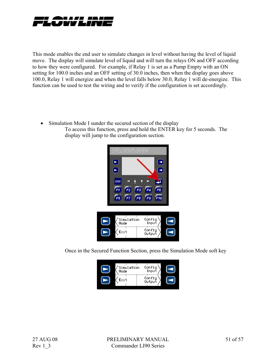 Flowline LI90 Commander User Manual | Page 51 / 57