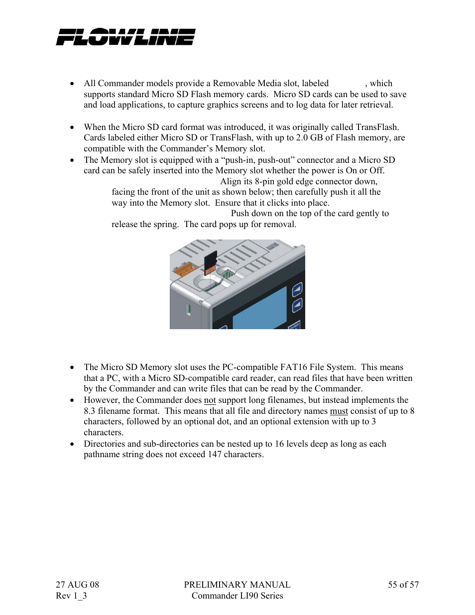 Flowline LI90 Commander User Manual | Page 55 / 57