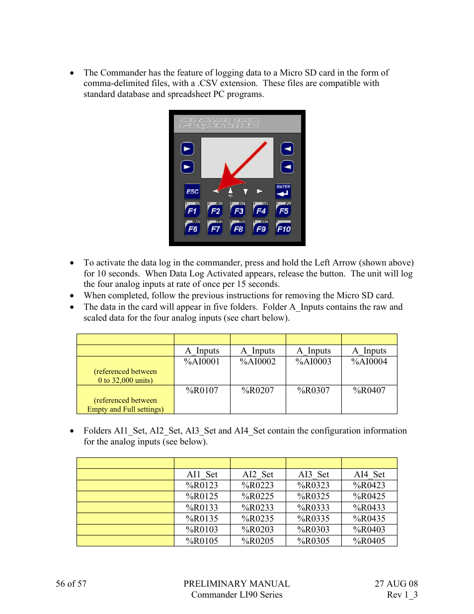 Flowline LI90 Commander User Manual | Page 56 / 57