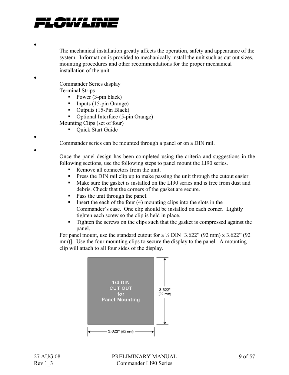 Flowline LI90 Commander User Manual | Page 9 / 57