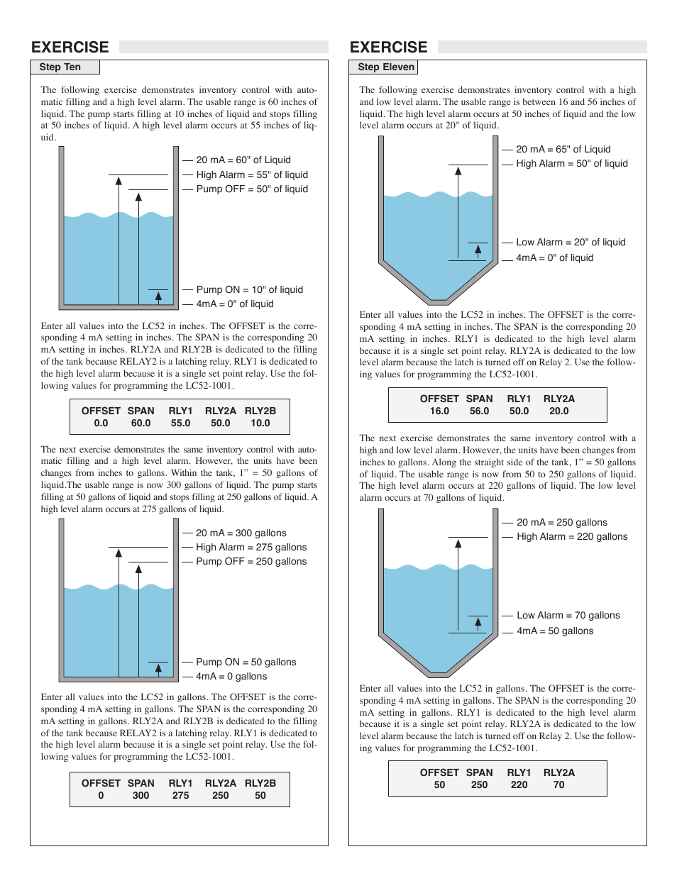 Exercise | Flowline LC52 DataPoint User Manual | Page 7 / 7