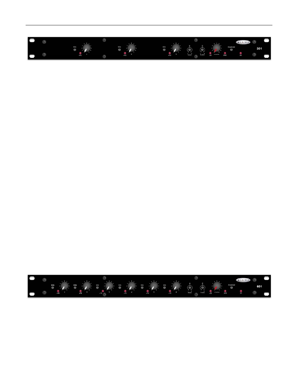 Front panel | Biamp 601 User Manual | Page 4 / 13