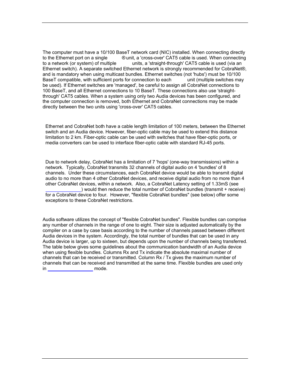 System network considerations, Rk. see, System desig | Before data ca, Start, Allows, Cobranet information, System network, Considerations, Cobranet | Biamp A4 User Manual | Page 185 / 245