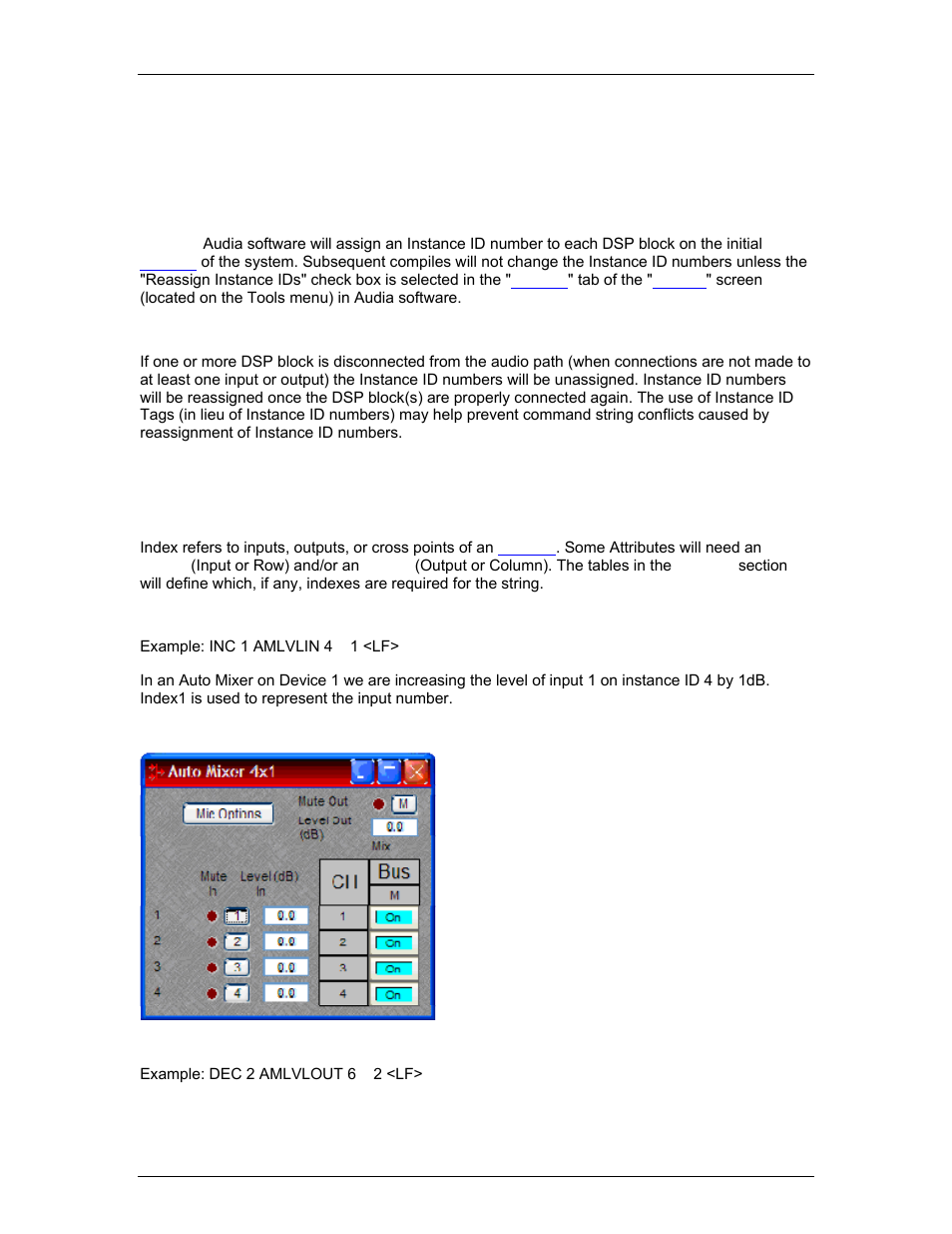 Index, Index1, Index2 | Biamp A4 User Manual | Page 231 / 245