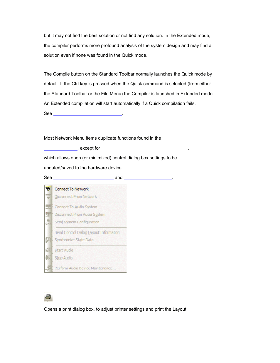 Network, Print | Biamp A4 User Manual | Page 73 / 245