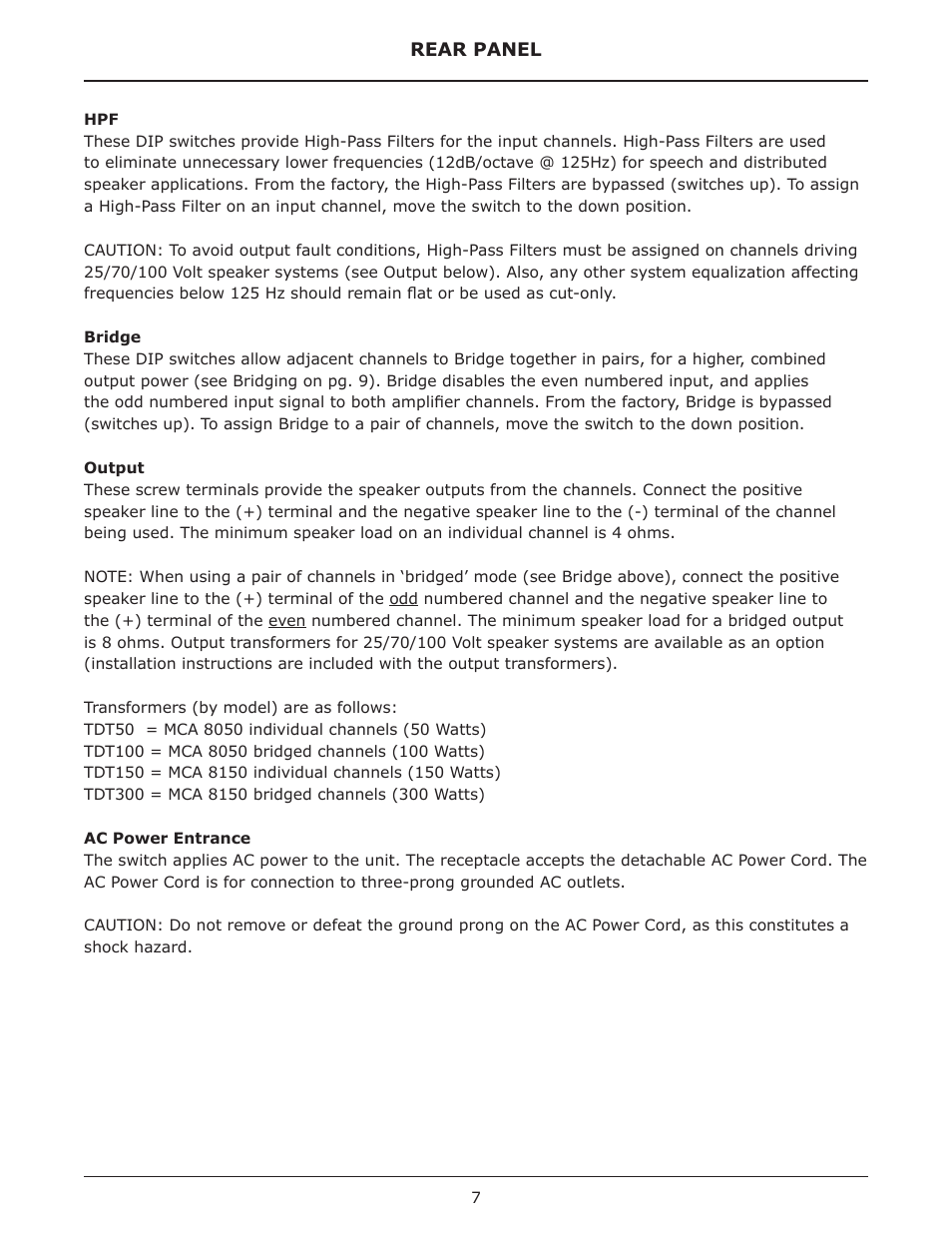 Biamp MCA Series User Manual | Page 7 / 15