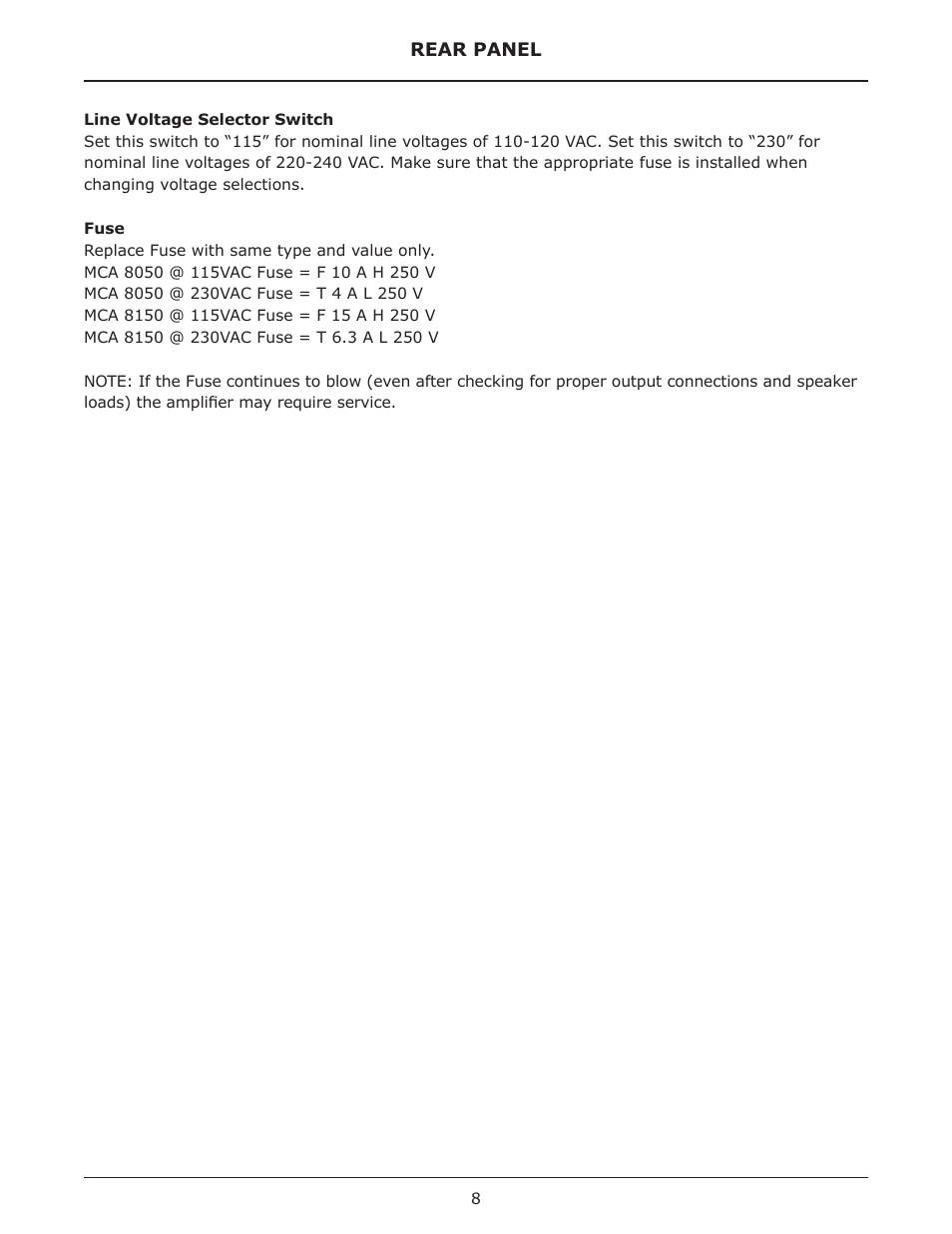 Biamp MCA Series User Manual | Page 8 / 15