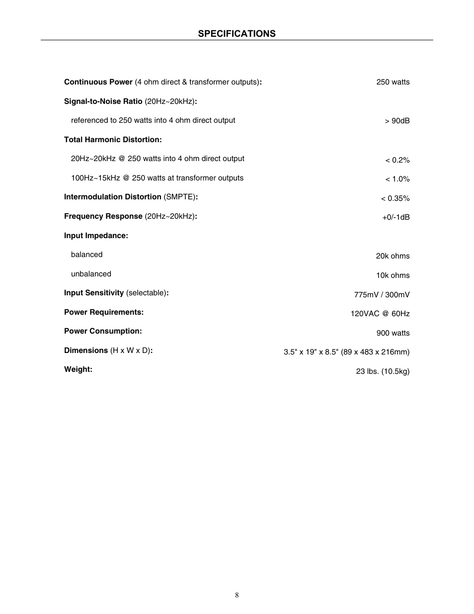 Biamp MPA250 User Manual | Page 9 / 11