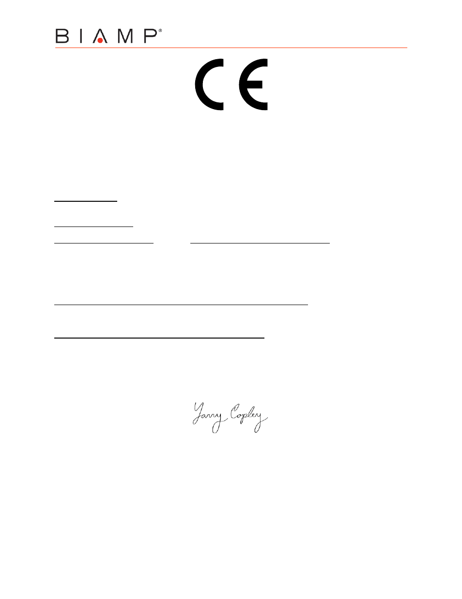 Ec declaration of conformity | Biamp TDT300 User Manual | Page 4 / 5