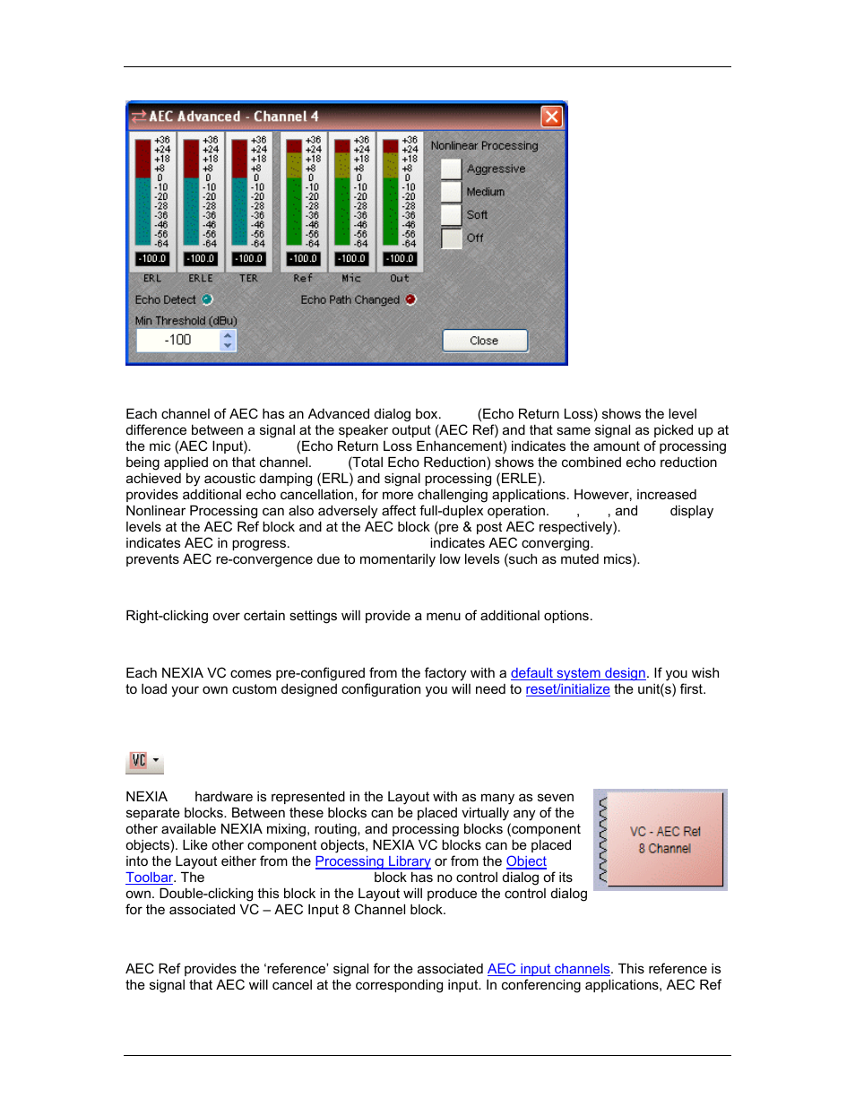 Vc - aec ref 8 channel, Vc - aec ref 8, Channel | Biamp A4 User Manual | Page 103 / 217