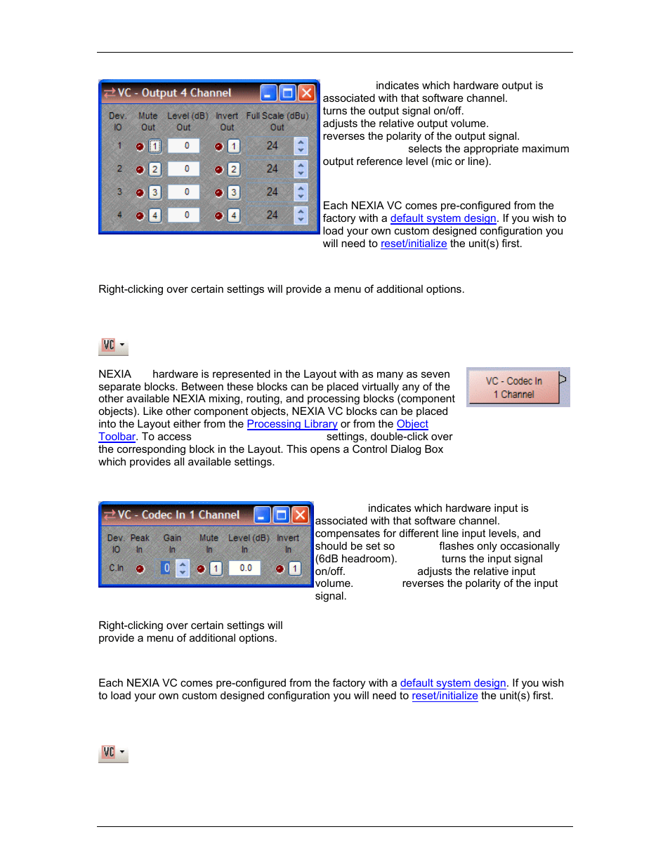 Vc - codec in 1 channel, Vc - codec out 1 channel, Codec in | Codec out | Biamp A4 User Manual | Page 106 / 217
