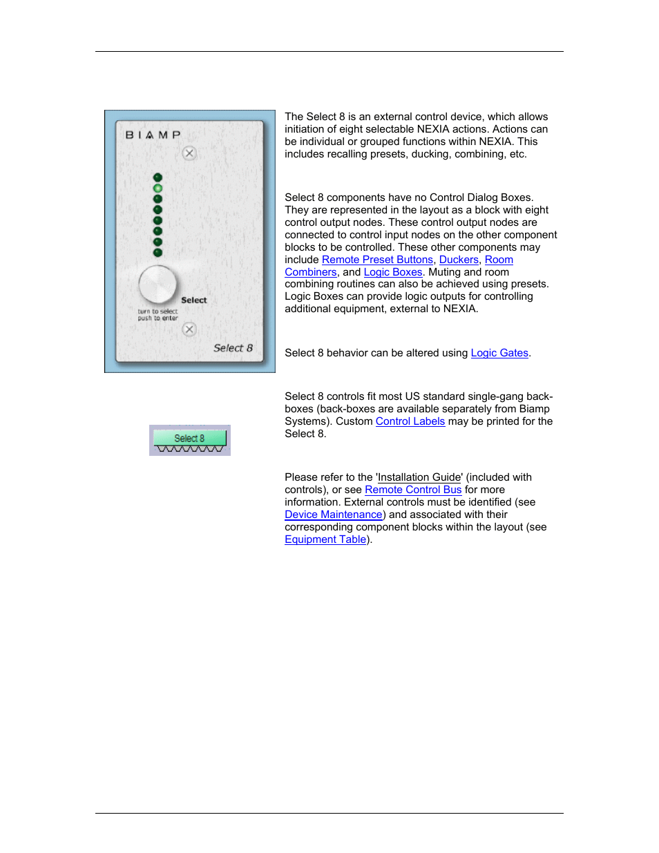 Select 8 | Biamp A4 User Manual | Page 147 / 217